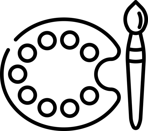 Ilustración vectorial del contorno sólido de las paletas
