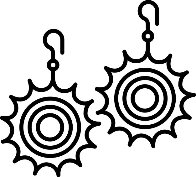 Ilustración vectorial del contorno sólido de los pendientes
