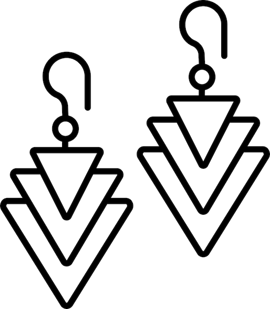 Ilustración vectorial del contorno sólido de los pendientes
