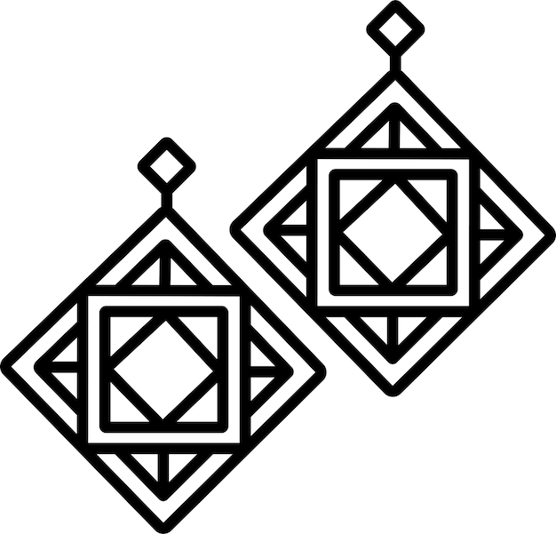 Ilustración vectorial del contorno sólido de los pendientes