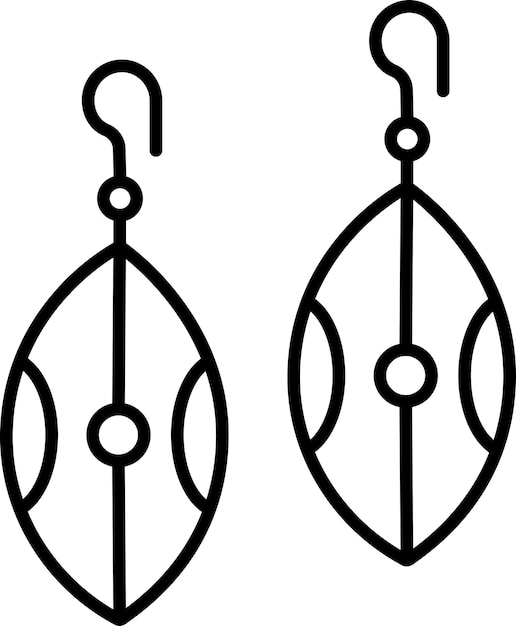 Ilustración vectorial del contorno sólido de los pendientes