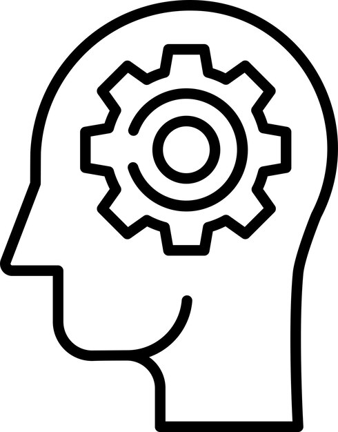 Ilustración vectorial del contorno sólido del pensamiento