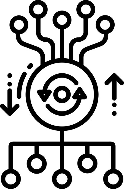 Ilustración vectorial de contorno sólido de procesamiento