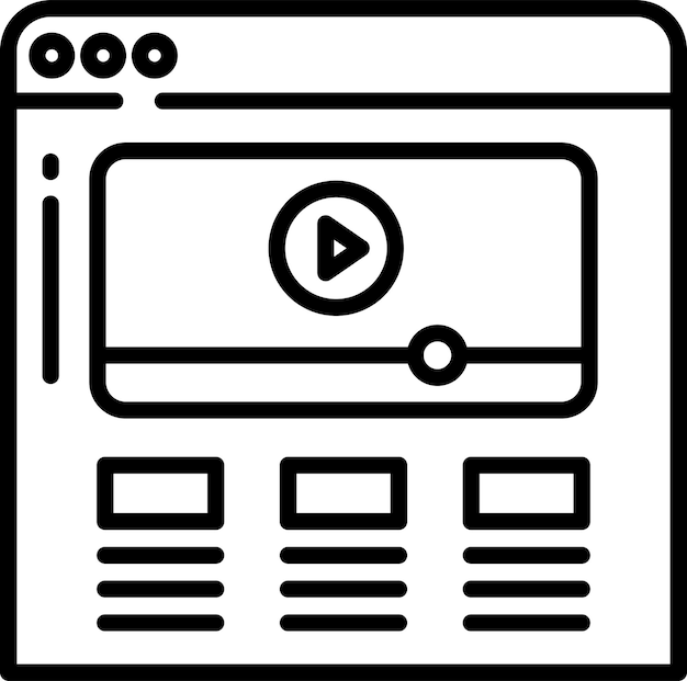 Ilustración vectorial del contorno sólido del sitio web