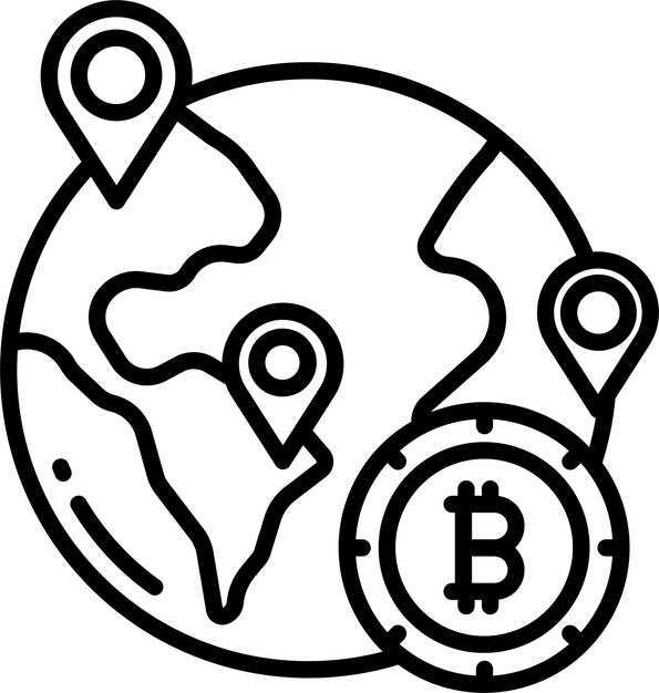 Ilustración vectorial de contorno sólido de ubicaciones