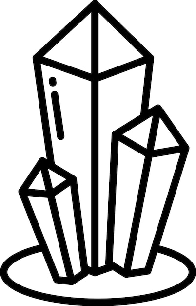 Ilustración vectorial del contorno de los sólidos cristalinos