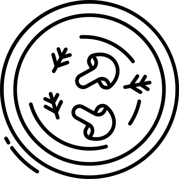 Ilustración vectorial del contorno de la sopa de setas
