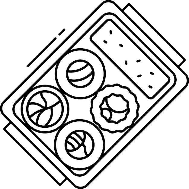 Ilustración vectorial del contorno del sushi