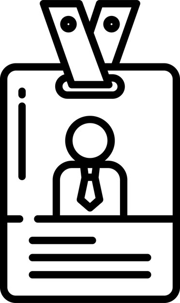 Ilustración vectorial del contorno de la tarjeta de identificación