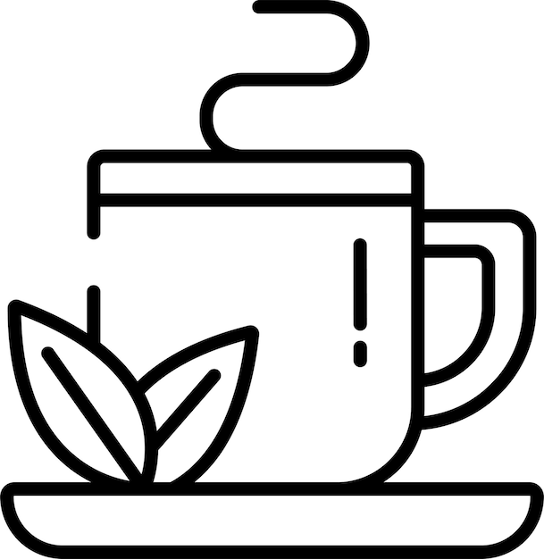 Ilustración vectorial del contorno del té de coca