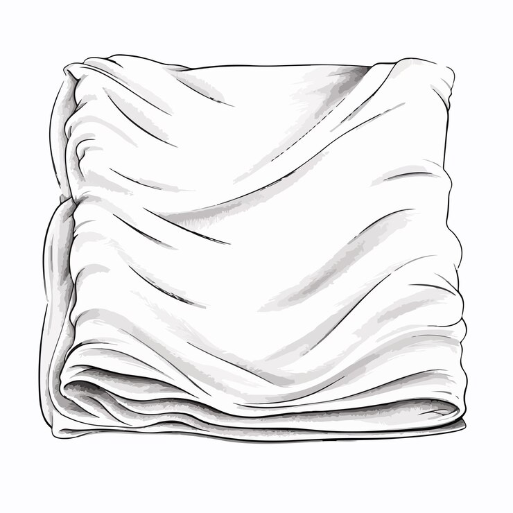 Ilustración vectorial de contorno de tela elegante aislada en fondo blanco