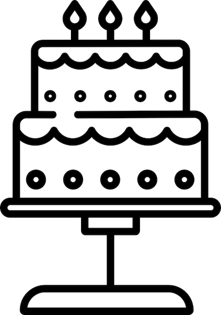 Ilustración vectorial del contorno de las tortas sólidas