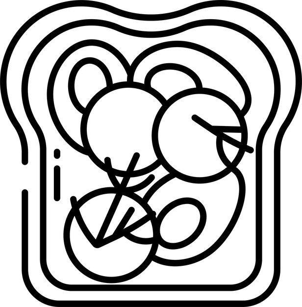 Ilustración vectorial del contorno de las tostadas