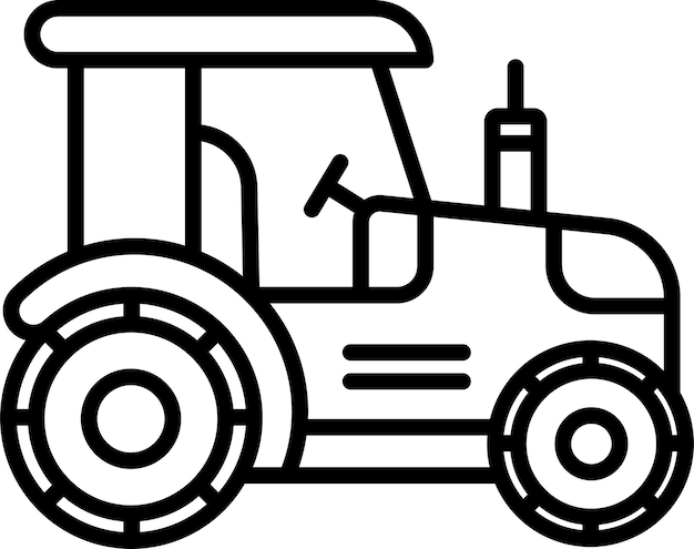 Ilustración vectorial del contorno del tractor