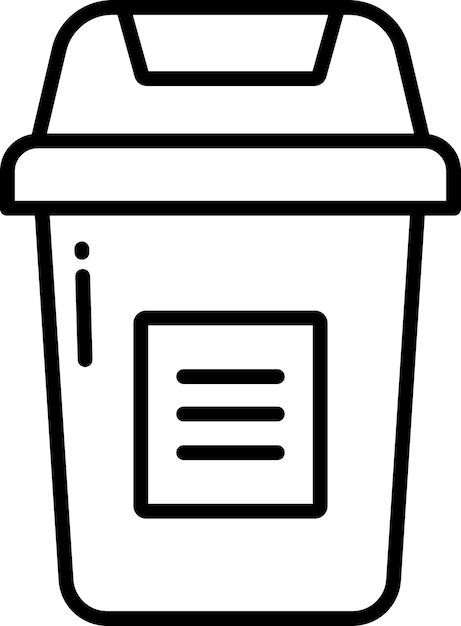 Ilustración vectorial del contorno de Trash Binsolid