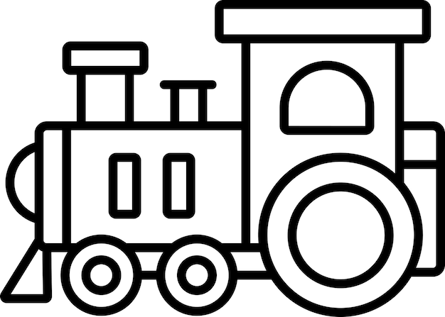 Ilustración vectorial del contorno del tren de juguete