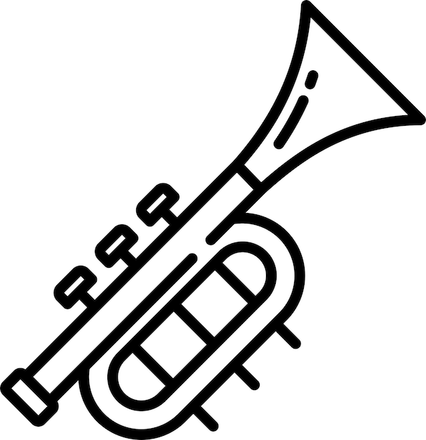 Ilustración vectorial del contorno de la trompeta
