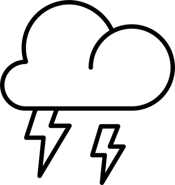 Ilustración vectorial del contorno del trueno