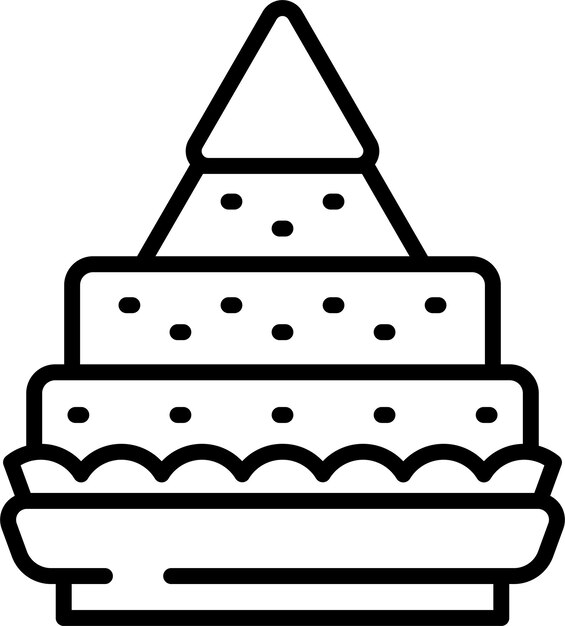 Vector ilustración vectorial del contorno de tumpeng