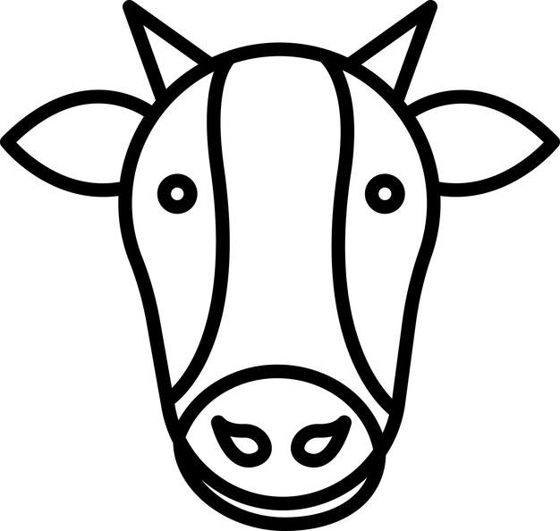 Ilustración vectorial del contorno de la vaca