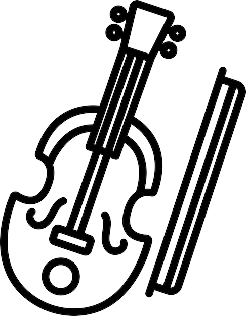 Ilustración vectorial del contorno del violín