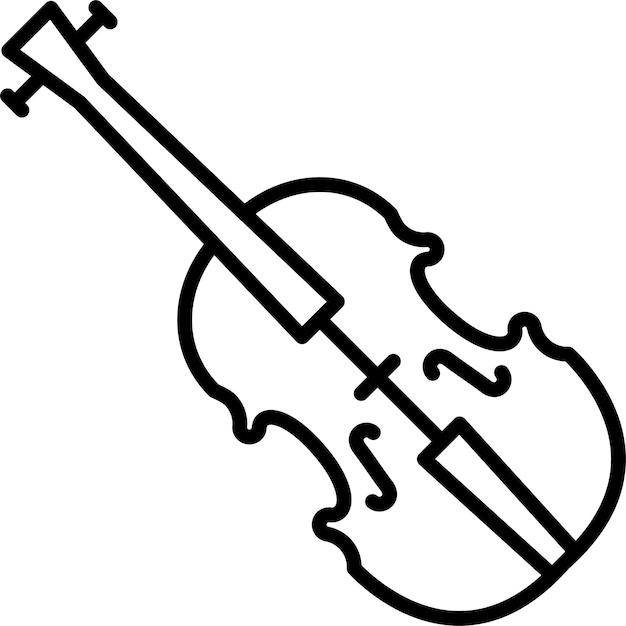 Ilustración vectorial del contorno del violín