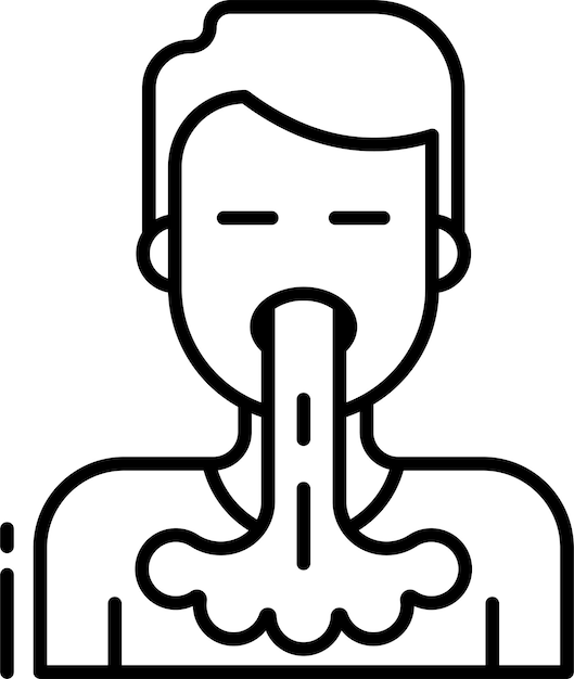 Ilustración vectorial del contorno del vómito