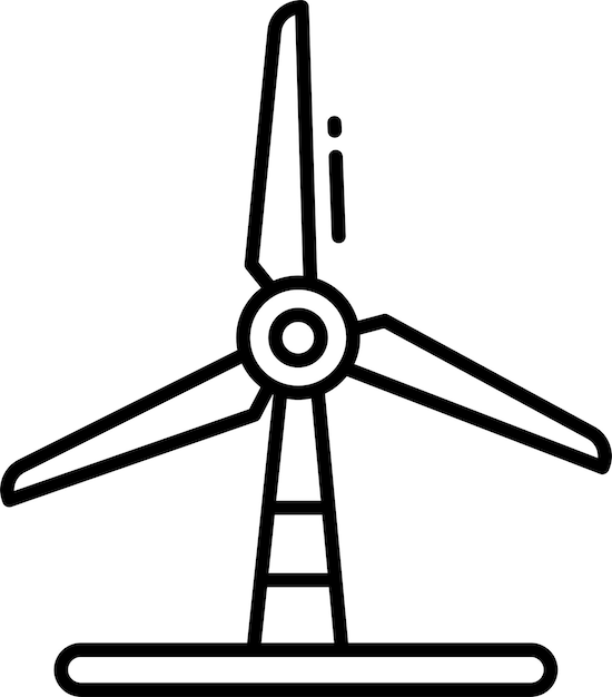 Ilustración vectorial del contorno de Wind Energysolid
