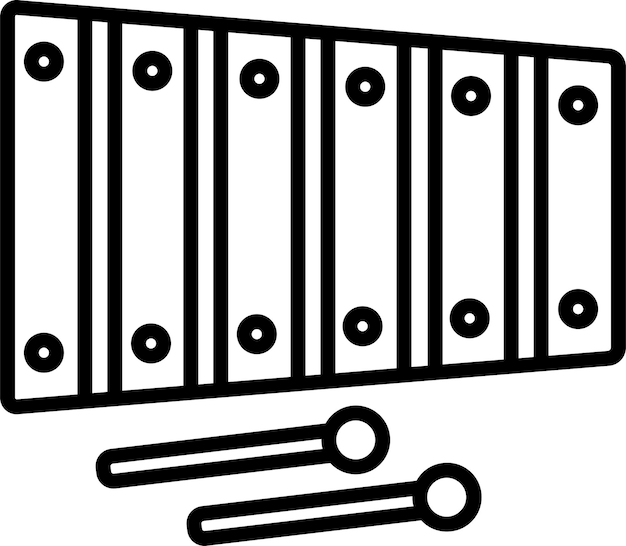 Ilustración vectorial del contorno del xilófono