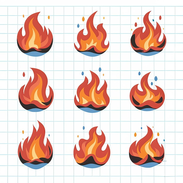 Ilustración vectorial contrata con eps para el efecto fuego natural y hielo