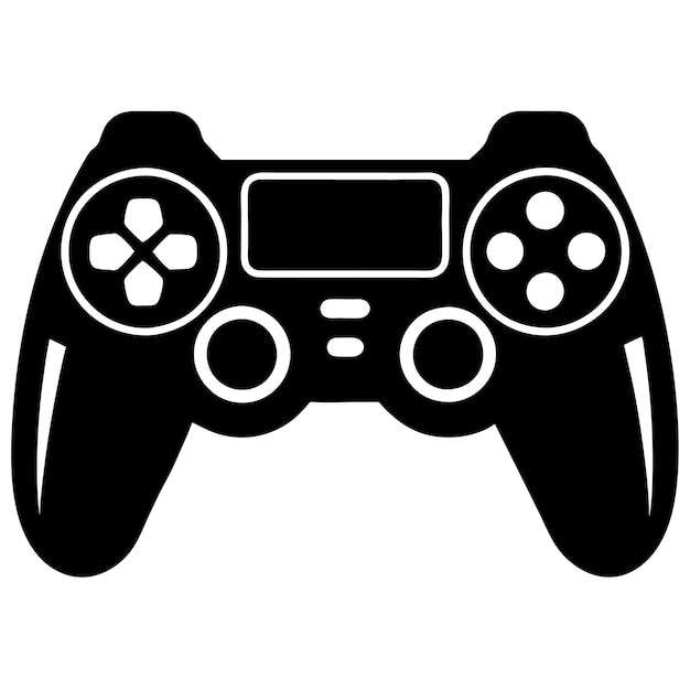 Ilustración vectorial del controlador y del joystick dibujado a mano