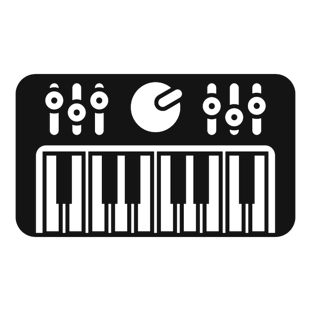 Ilustración vectorial de un controlador de teclado midi