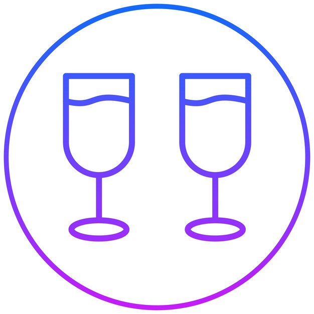 Ilustración vectorial de las copas de bebida