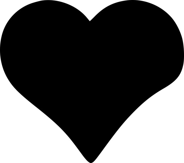 Vector ilustración vectorial de corazón en blanco y negro