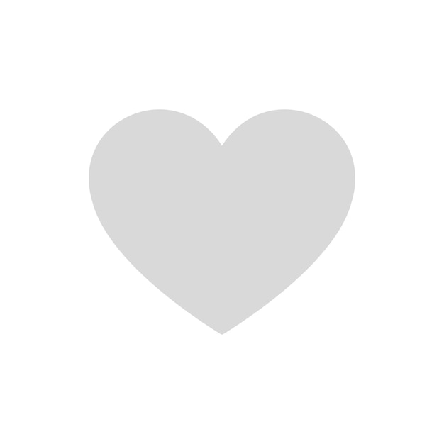 Vector ilustración vectorial de corazón gris con fondo blanco