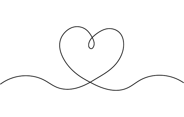 Ilustración vectorial de corazón de línea dibujada a mano