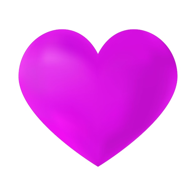 Ilustración vectorial de corazón de San Valentín realista en forma de corazón de color púrpura