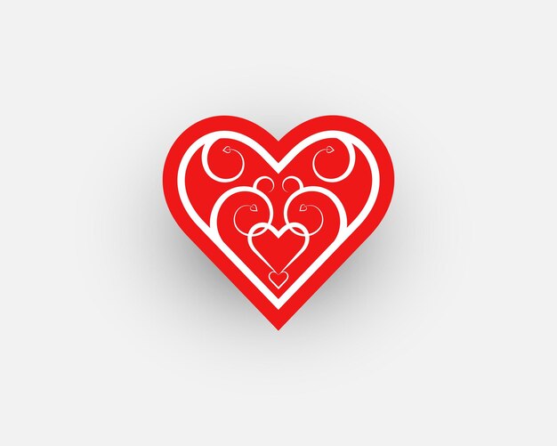 Ilustración vectorial de corazones de San Valentín ornamentales