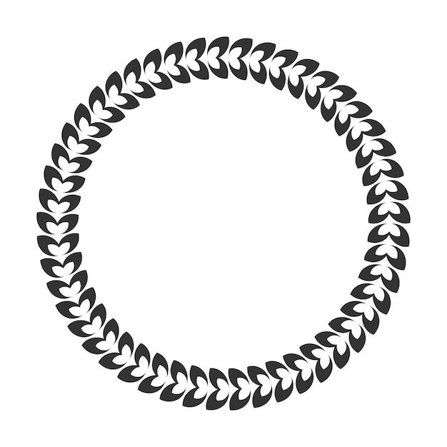 Ilustración vectorial de una corona de hoja circular perfecta para enmarcar o como un borde decorativo con un diseño inspirado en la naturaleza