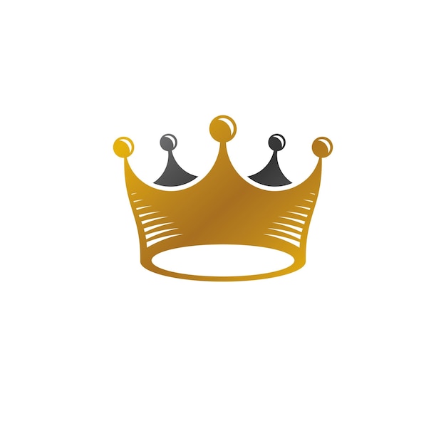 Ilustración vectorial de la corona imperial. Logotipo vintage heráldico. Logotipo adornado aislado sobre fondo blanco.