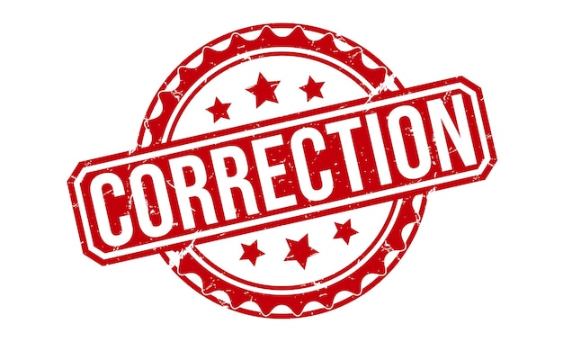 Ilustración vectorial de corrección de sellos de goma sobre un fondo blanco