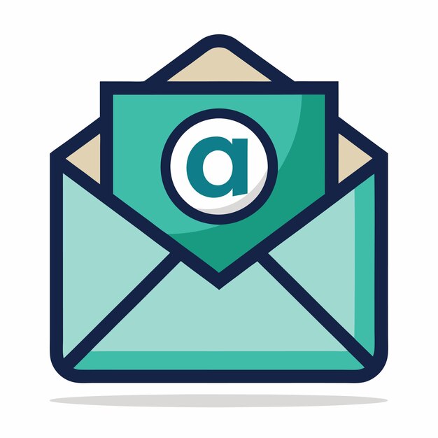 Ilustración vectorial de correo electrónico de fondo blanco