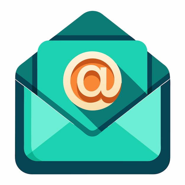 Ilustración vectorial de correo electrónico de fondo blanco