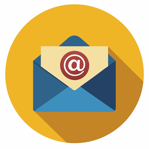 Ilustración vectorial de correo electrónico de fondo blanco