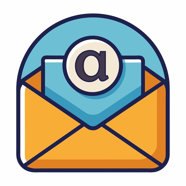 Ilustración vectorial de correo electrónico de fondo blanco