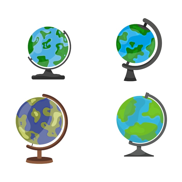 Ilustración vectorial cosas relacionadas con la escuela globo terrestre