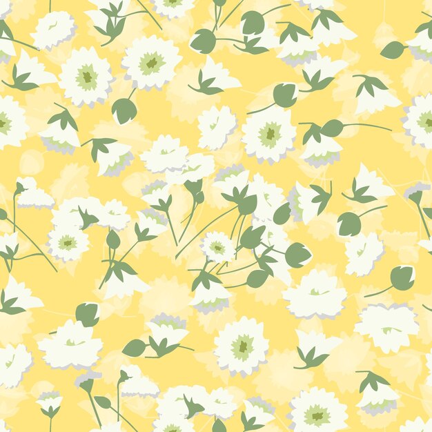 Una ilustración vectorial sin costuras de las coloridas flores de Gypsophila