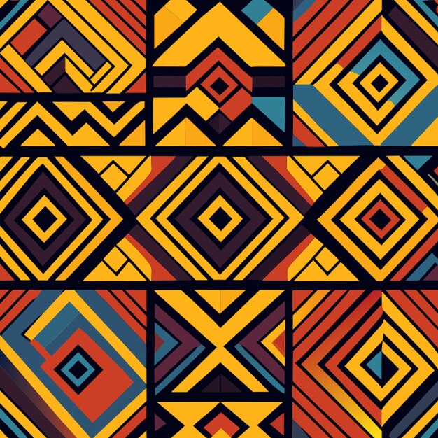 Vector ilustración vectorial sin costuras del patrón de kente