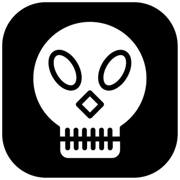 Ilustración vectorial del cráneo alienígena
