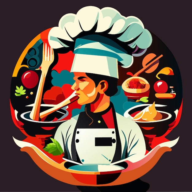 Ilustración vectorial de creaciones culinarias